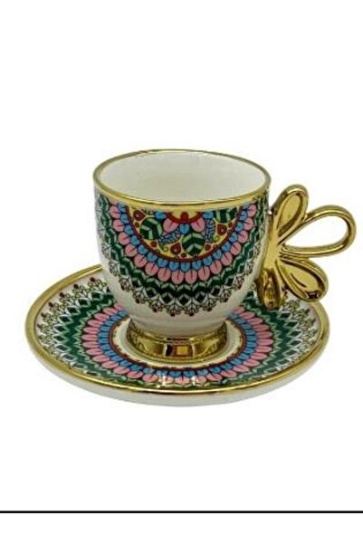 ROY KING Royking Kante 6lı Kahve Fincan Takımı PEMBE-MAVi BKY 003