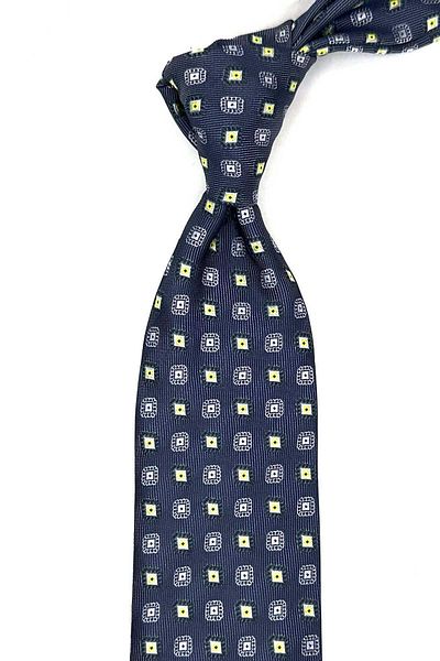 Kravatkolik Classic Tie with Smoked Motif Pattern Handkerchief Kk13090