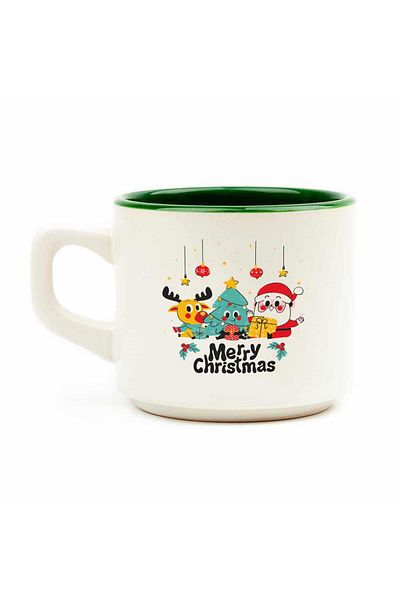 PALTO TASARIM Merry Christmas Doodle White Venus Mug No:36-Christmas Themed Mug