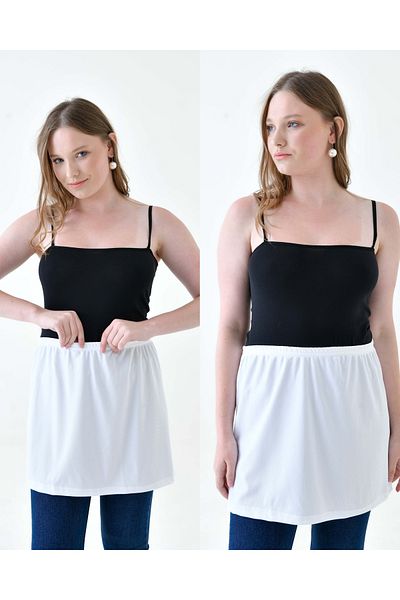 mirach Stretchy Lycra Combed Cotton Skirt and t Shirt Look Short 2 Pack