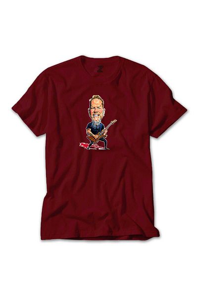 WAKHA Metallica James Hetfield Cartoon Red T-Shirt