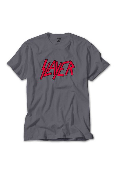 Z zepplin Κλασικό γκρι μπλουζάκι με λογότυπο Slayer