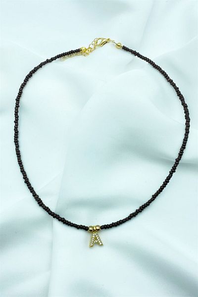 Sose Moda Letter A Bead Necklace