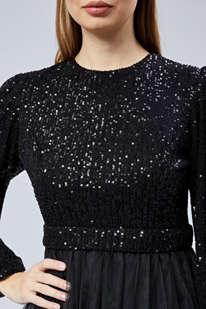 Asees Βραδινό φόρεμα Hijab Dream Tulle με παγιέτες με μπαλόνι