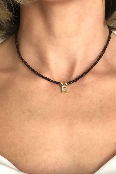 Sose Moda Letter R Bead Necklace