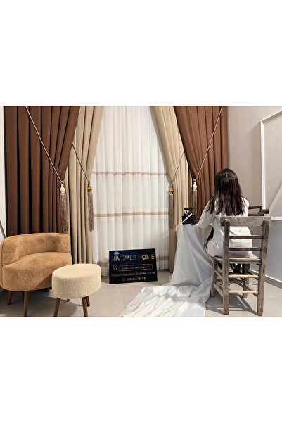 NİVEMESHOME Tendință Nivemeshome - Perdele din tul plisat 1/3 cu detaliu în d...