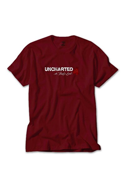 WAKHA Tricou roșu cu sigla Uncharted 4