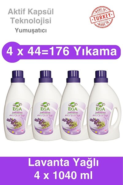 EGA Aktif Kapsül Teknolojili Lavanta Çamaşır Yumuşatıcısı 4 X 1040 ml