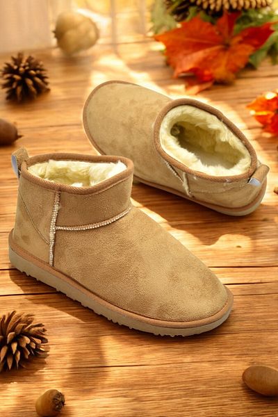 ISPARTALILAR 389 Daily Γυναικείες Μπότες Παπούτσια Winter Furry Απλές επίπεδες γυναικείες μπότες