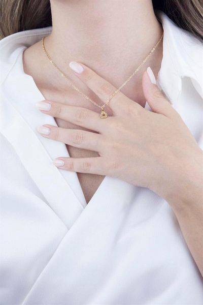 Sose Moda Gold Chain Necklace with Letter O