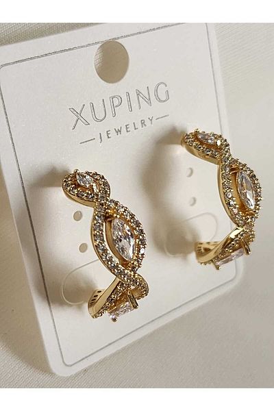 ZÜLİSCH Gold Stainless Steel Earrings - Zircon Stone and Water Resistant