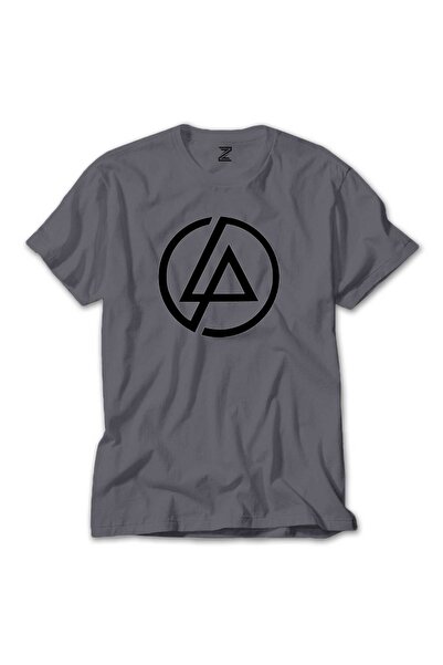 WAKHA تي شيرت لينكين بارك كلاسيك ملون بشعار رمادي اللون مقاس L