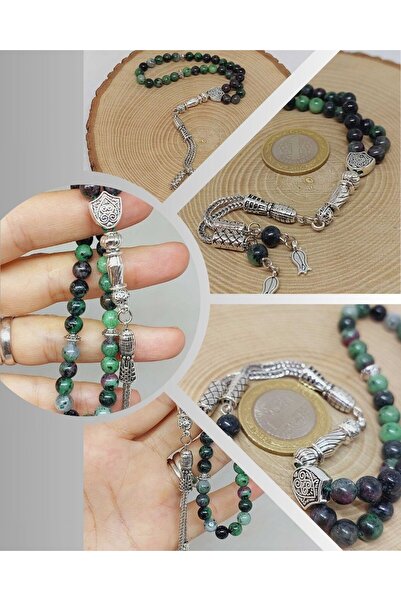 Yasamtohumu 33-х рубізоїтовий чотки - 6 мм аніолітовий камінь (22450)