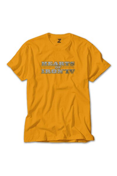 CrowsGate Hearts of Iron IV Μπλουζάκι με Ασημένιο Λογότυπο, Κίτρινο Χρώμα, Μέ...