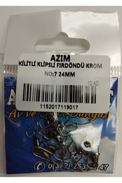 CAPTAIN 24MM Azim Locked Chrome - Round Body with Swivels No:7 10AD Chrome 1PK