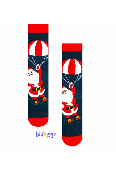 Bidigago جوارب عيد الميلاد منقوشة بالمظلات سانتا كلوز