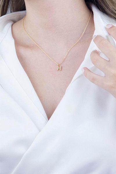 Sose Moda H Letter Gold Chain Necklace