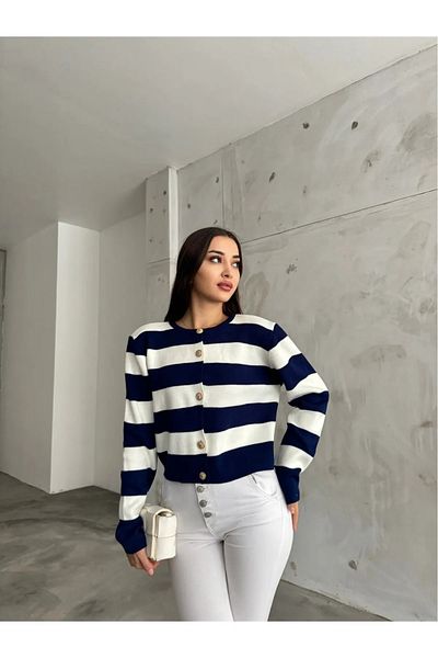 TunaBlogg Knitwear Stripe Cardigan