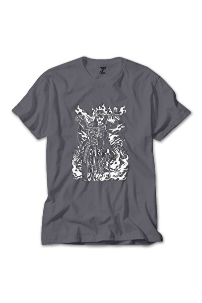CrowsGate Tricou MotöRHead Lemmy Kilmister Motorbike Fire Colorat, Culoare Gr...