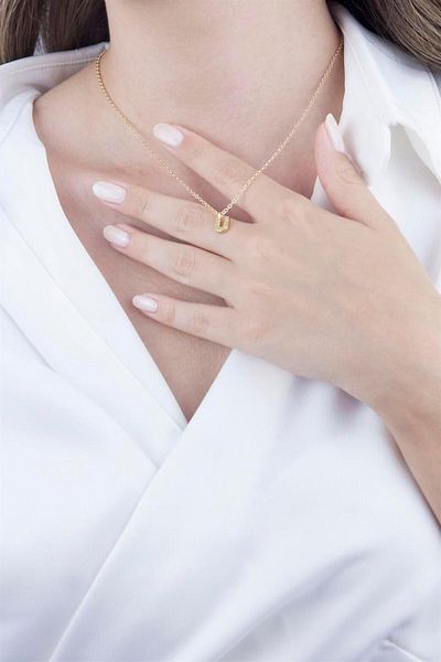 Sose Moda U Letter Gold Chain Necklace