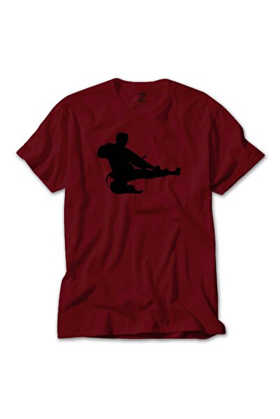 Generic Brand Taekwondo Karate Silhouette Red T-Shirt