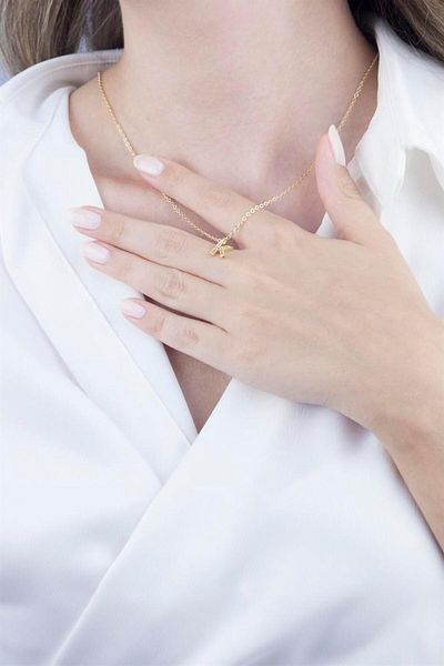 Sose Moda Gold Chain Necklace with Letter K