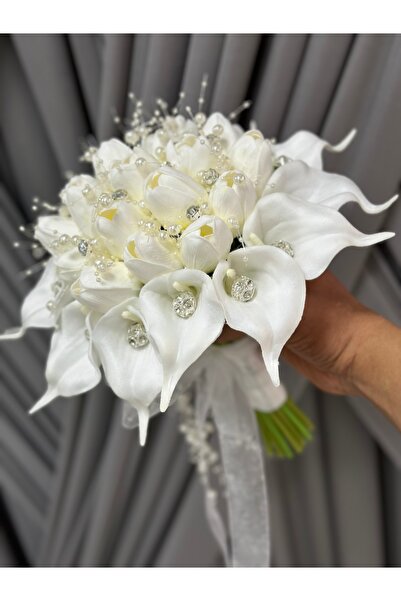 GELİNÇİÇEKCOM Taşlı Lale Gala Gelin Çiçeği