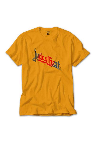 Z zepplin judas Priest Μαύρο Κόκκινο Λογότυπο Κίτρινο T-Shirt