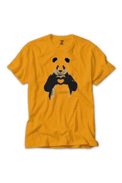 CrowsGate Κίτρινο T-shirt Panda Love