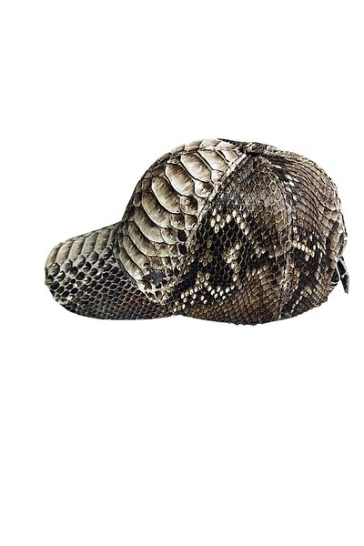 green norths Γνήσιο καπέλο από δέρμα Python