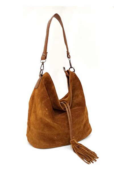 LOTUS AYAKKABI & ÇANTA Hakiki Deri Süet Omuz Çantası