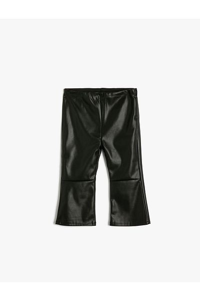 Koton Leather Look Spanish Leg Tights with Elastic Waist