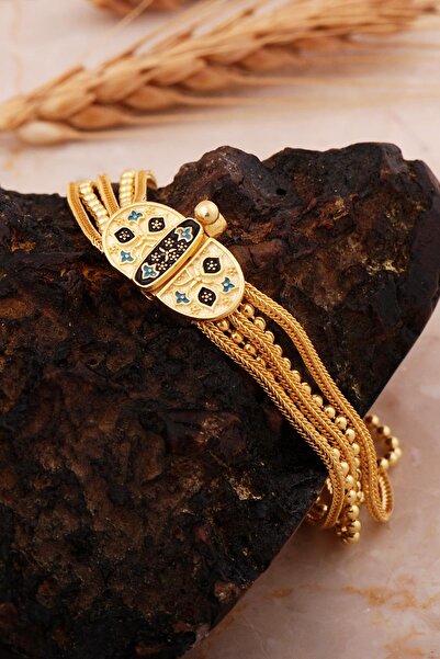 Sümer Telkari Anadolu Motifli Altın Kaplama Gümüş Midyat Hasırı Akıtma Bilekl...