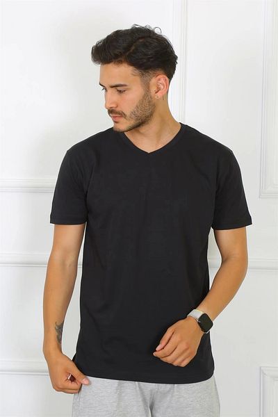 Akbeniz Ανδρικό μπλουζάκι Fashion Line Μαύρο 100% βαμβάκι
