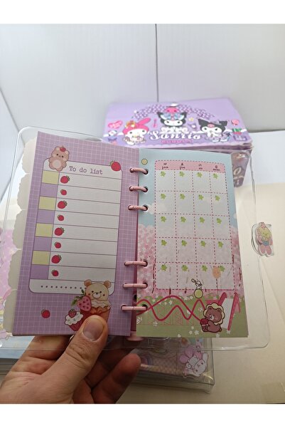 Meyra Accessories sanrio kawaii lüx şeffaf kılıfli kapaklı notebook defter kutulu hediyelik lüx a kilete defter
