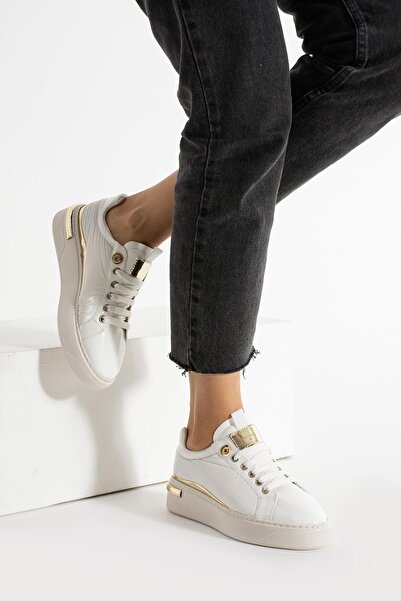 PARİS Pantofi sport albi subțiri cu parașuta de damă