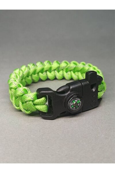 PARACORD Paraşüt ipi reflektörlü bileklik, pusulalı paracord bisikletçi bilek...