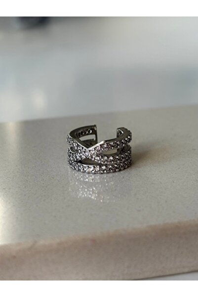 Ressia Şeritli Parlak Vip Kıkırdak Küpe