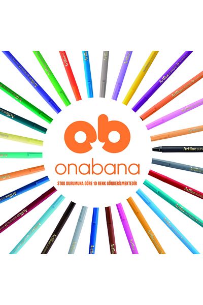 ONABANA Supreme Colouring - 0.6 mm Felt Tip, Set of 10 Colors (Spliced Colors)