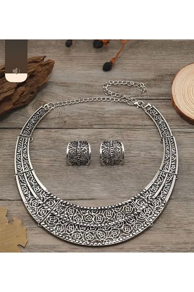 TAKİBUTİGİNİZ Vintage Necklace Earring Set