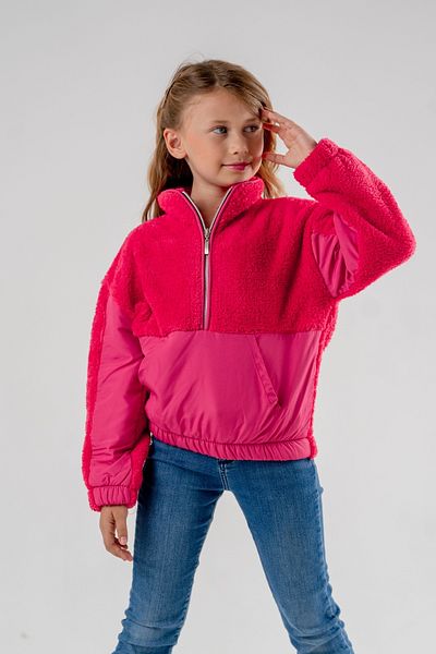 GİYİCEM Girl's Pocket Detailed Plush Girl's Sweatshirt 4524