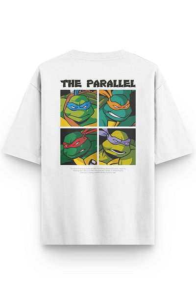 Overoz Ninja Turtles Back Printed Semi Oversize T-Shirt 1302