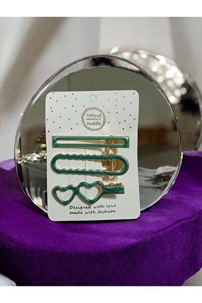 İthal 3 штуки зелених дитячих шпильок для волосся, шпильки