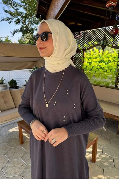 Rabia Şamlı Τονίκα Πλεκτό Melda Χρώμα Anthracite