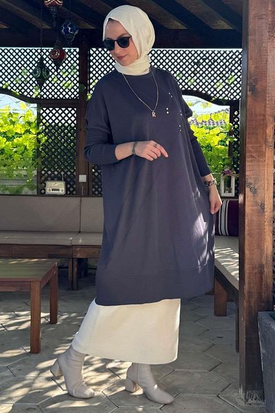 Rabia Şamlı Τονίκα Πλεκτό Melda Χρώμα Anthracite