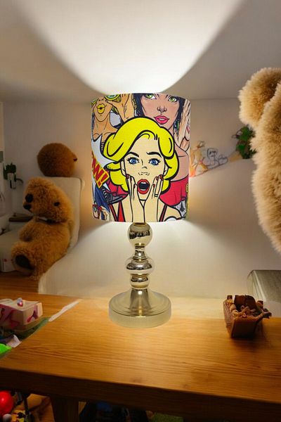 Göksu Lighting Fabric Carature Model Night and Table Lamp
