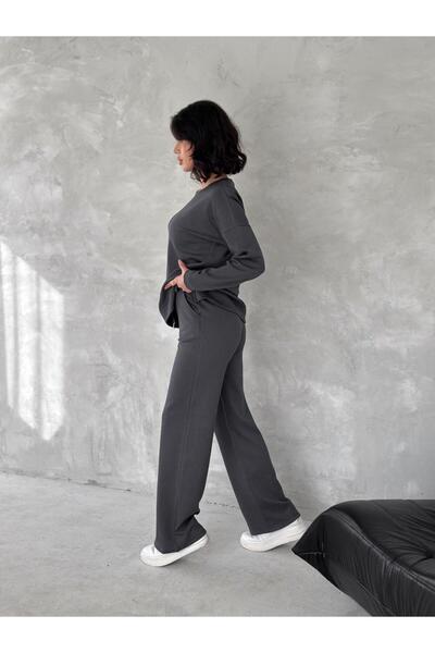Pimody Kadın Füme İçi Şardonlu Modal Kalın Eşofman Takım Oys Kumaş