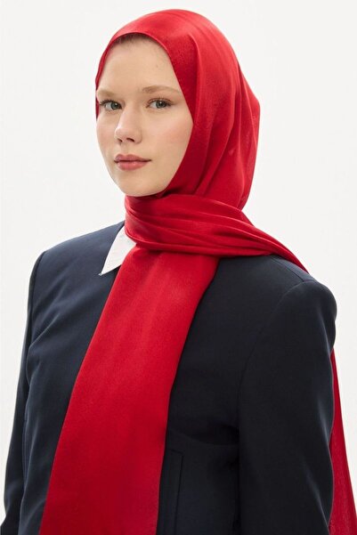 hijabchi Shiny Silky Evening Dress Janjan Shawl - Red