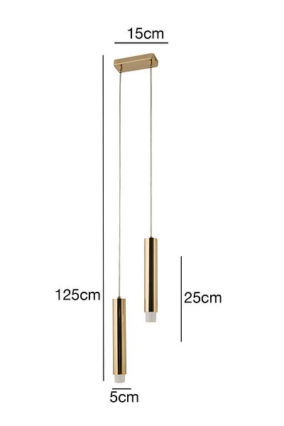 Bozyaka Aydınlatma Sarissa Decorative 2-Piece Metal Ceiling - Gold Plated, Led Light Bulbs Included