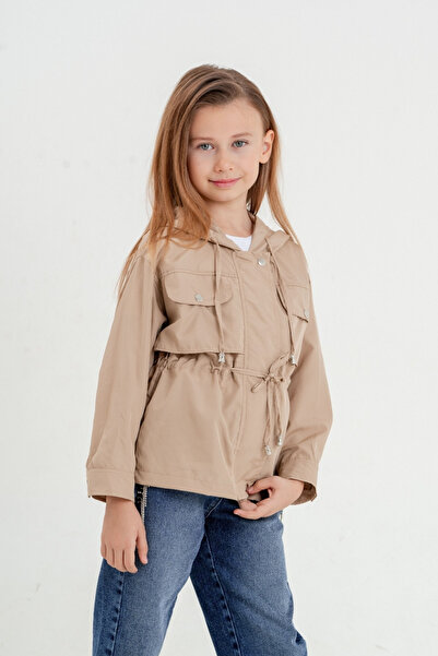 GİYİCEM Girl's Raincoat 1655 - with Pocket Cover